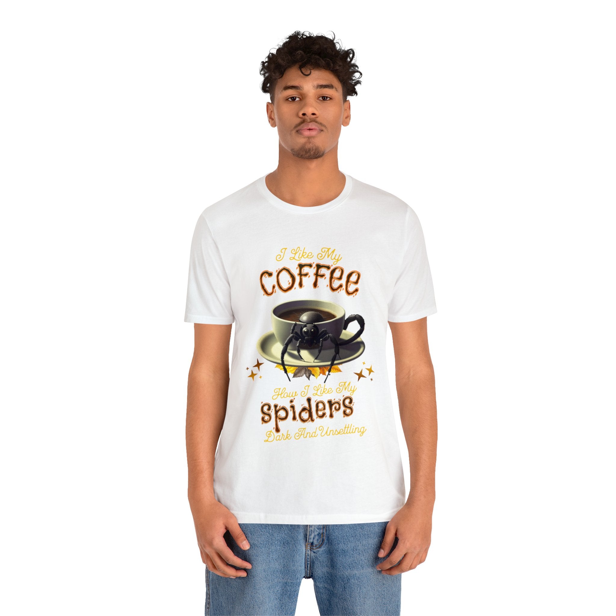 "Dark and Unsettling Coffee" Unisex Tee - Arachnophiles Unite!