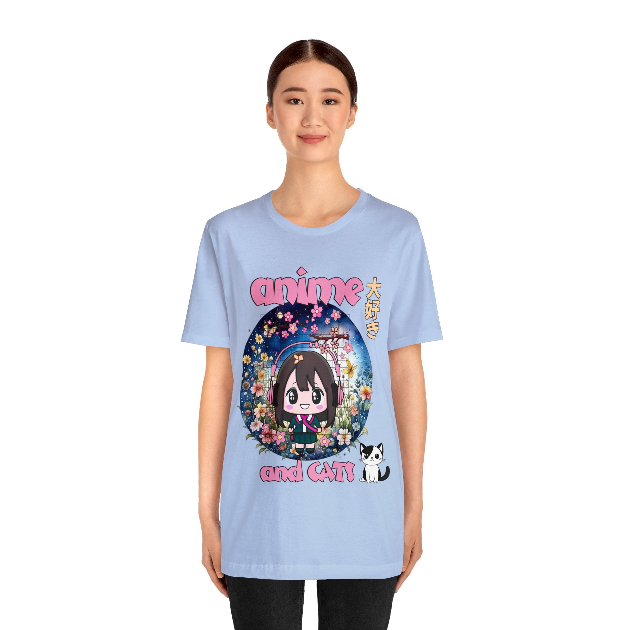 "Catime" - Anime And Cats Cool Unisex Jersey Short Sleeve Tee With Express Shipping available