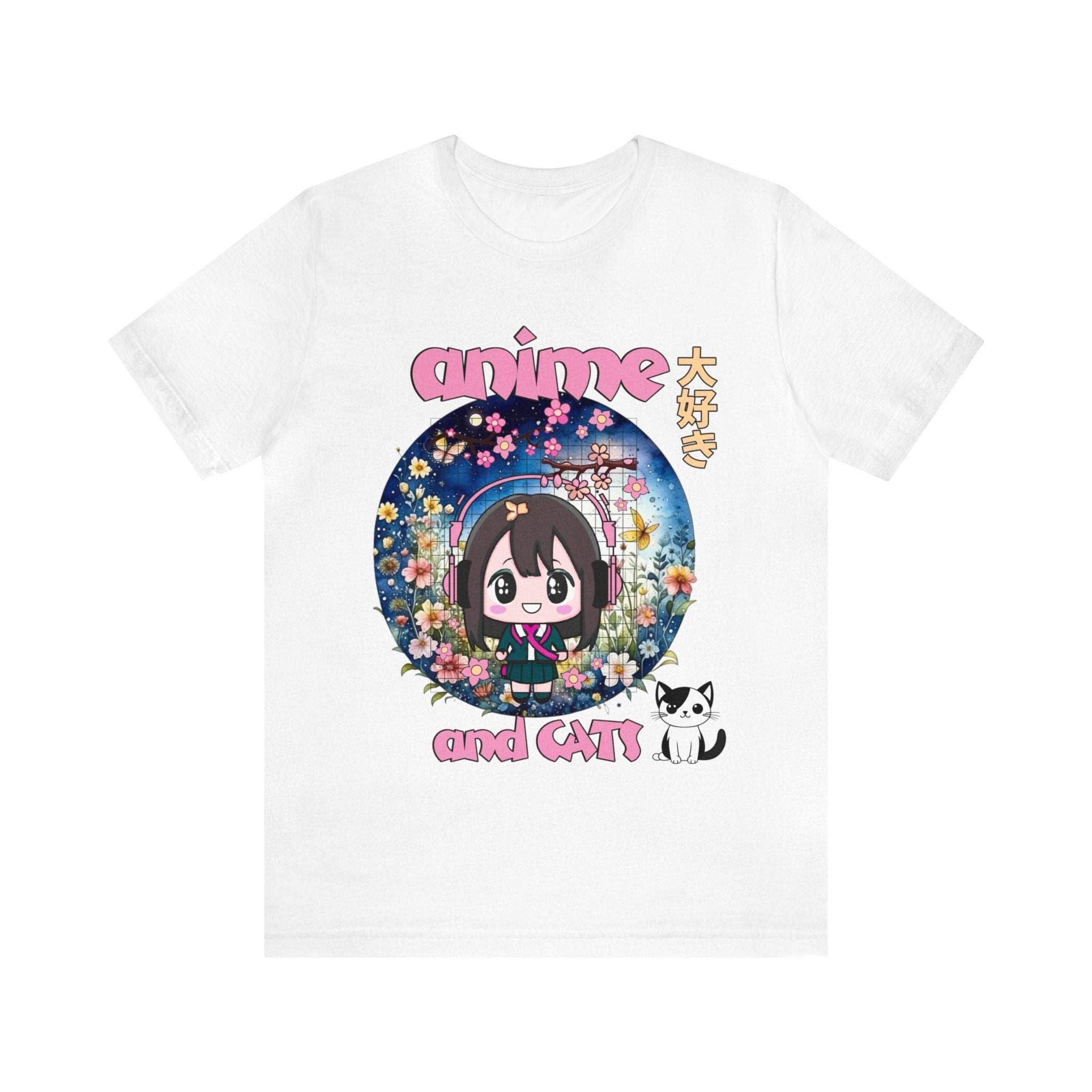 "Catime" - Anime And Cats Cool Unisex Jersey Short Sleeve Tee With Express Shipping available