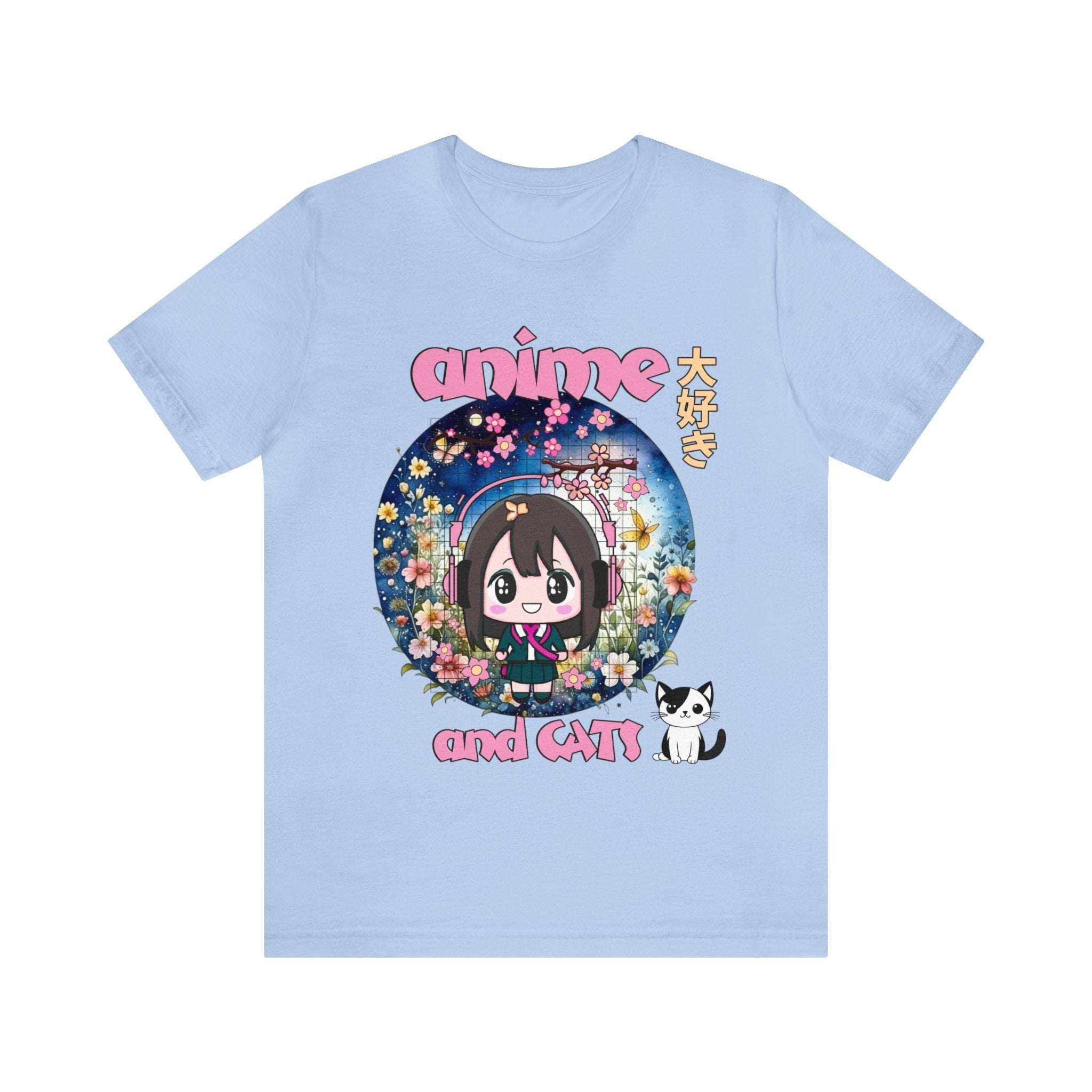 "Catime" - Anime And Cats Cool Unisex Jersey Short Sleeve Tee With Express Shipping available