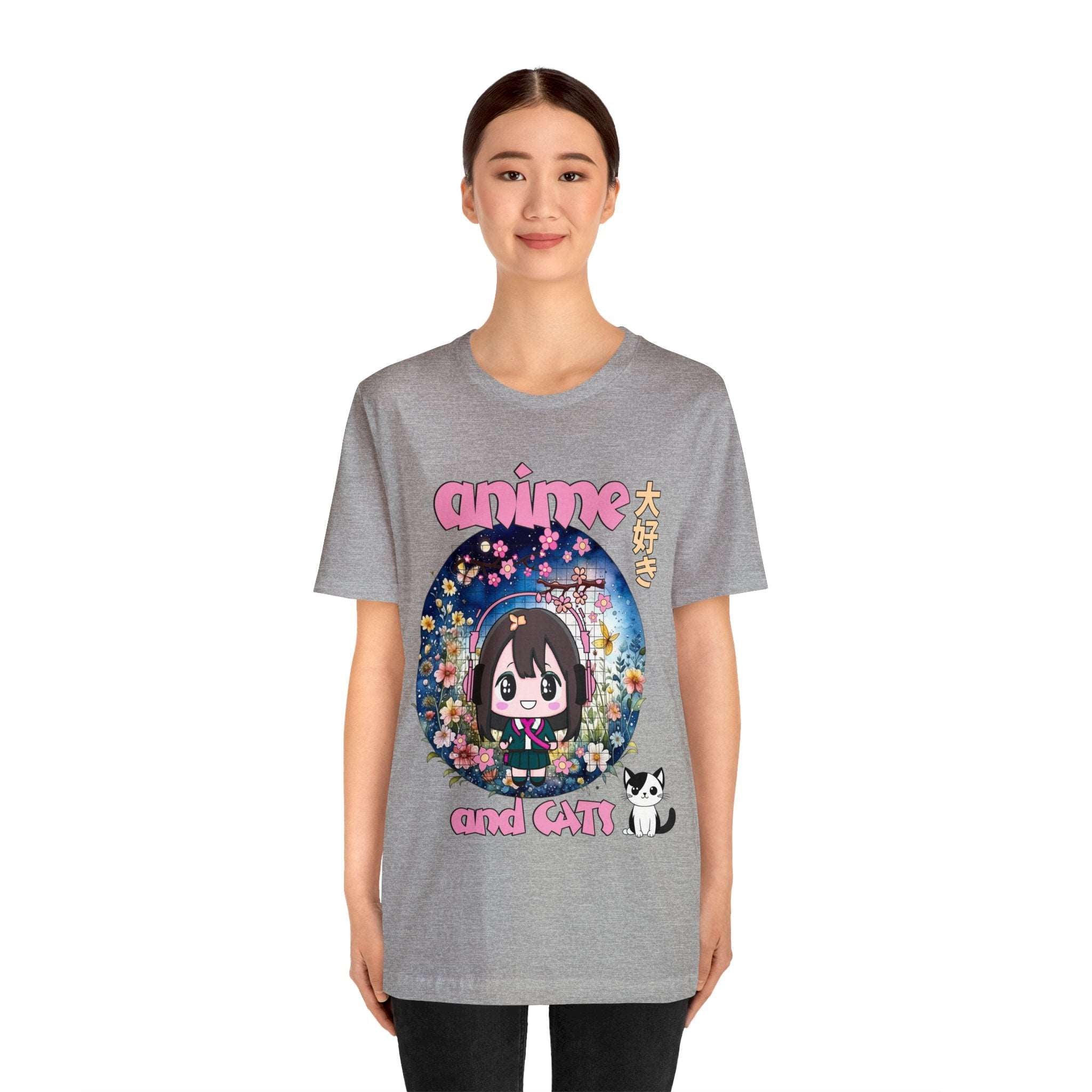 "Catime" - Anime And Cats Cool Unisex Jersey Short Sleeve Tee With Express Shipping available