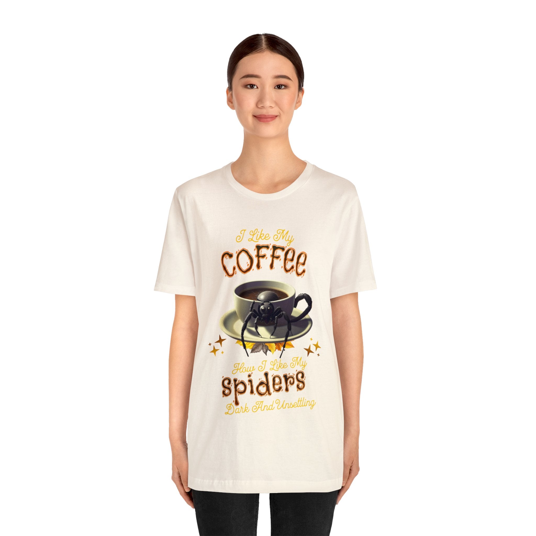 "Dark and Unsettling Coffee" Unisex Tee - Arachnophiles Unite!