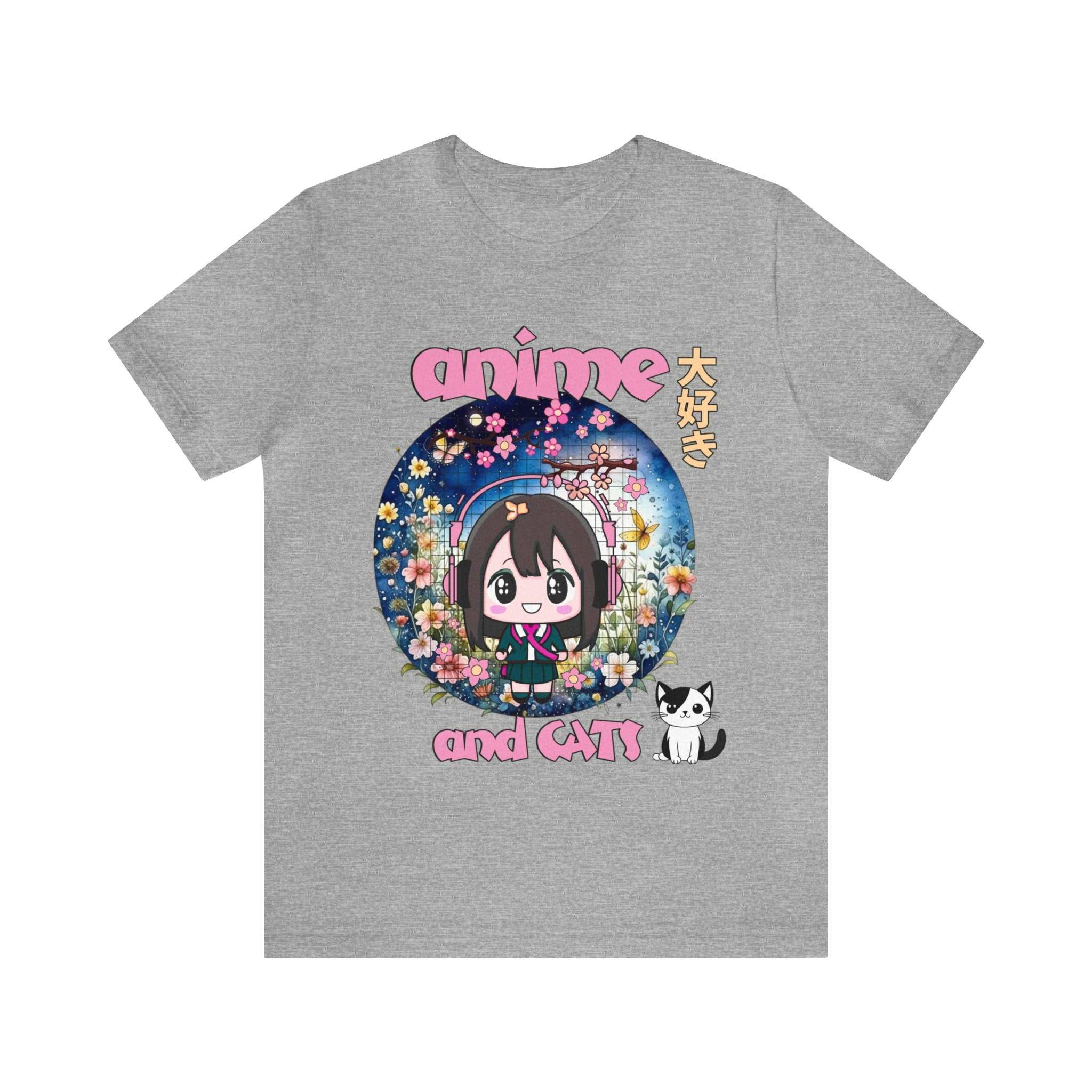 "Catime" - Anime And Cats Cool Unisex Jersey Short Sleeve Tee With Express Shipping available