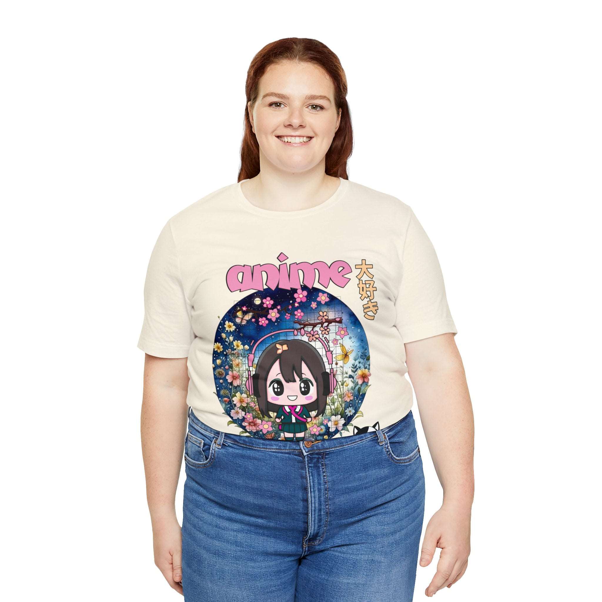 "Catime" - Anime And Cats Cool Unisex Jersey Short Sleeve Tee With Express Shipping available