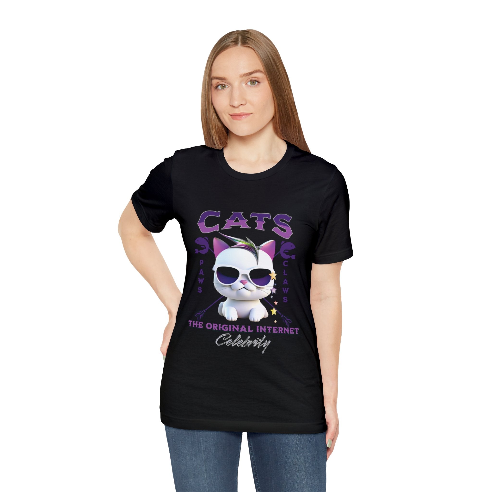 "Cats: The Original Internet Celebrity" Unisex 3 D Cat Tee - Pawsitively Iconic! - MTL Dynamic StylesT-Shirt