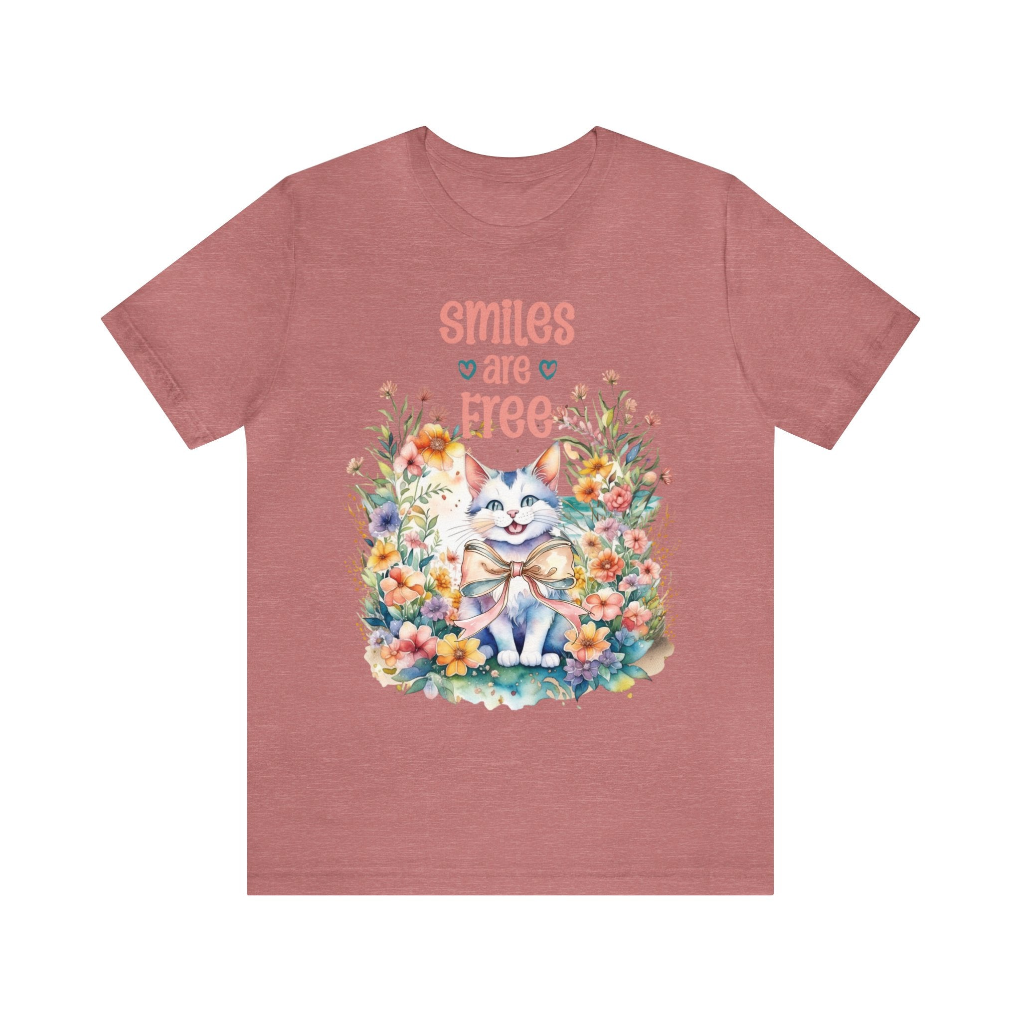 "Smiles are Free" Smiling Cat Tee - Unleash Your Inner Purr-sitivity! - MTL Dynamic StylesT-Shirt