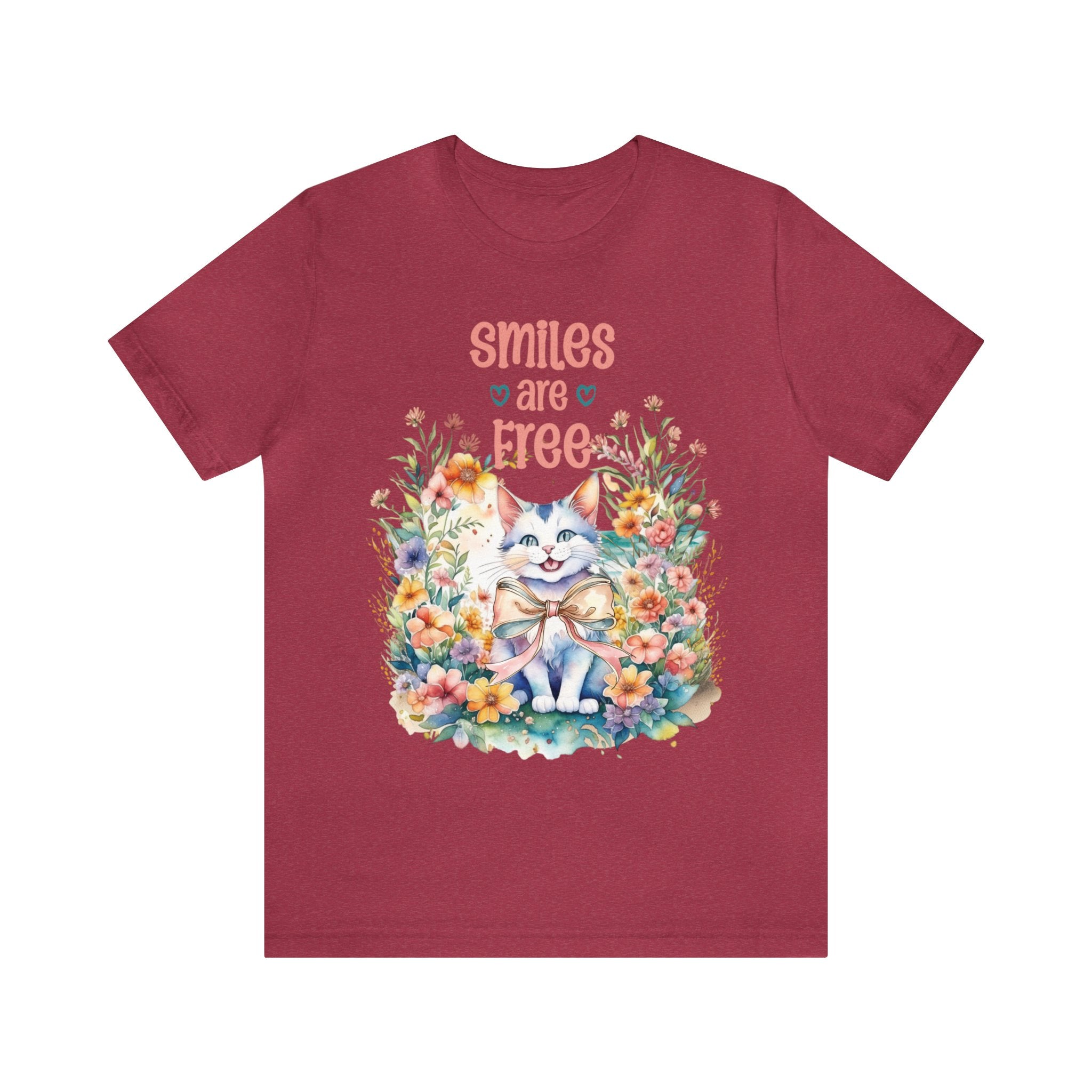 "Smiles are Free" Smiling Cat Tee - Unleash Your Inner Purr-sitivity! - MTL Dynamic StylesT-Shirt